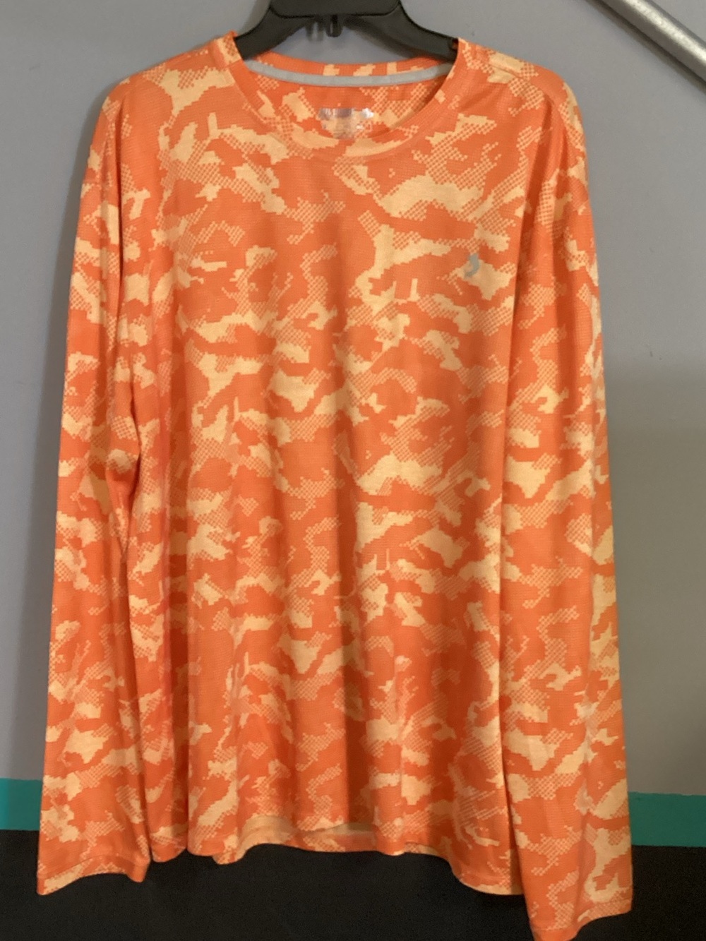 Reel Legends Orange and Cream Camo Long Sleeve Shirt